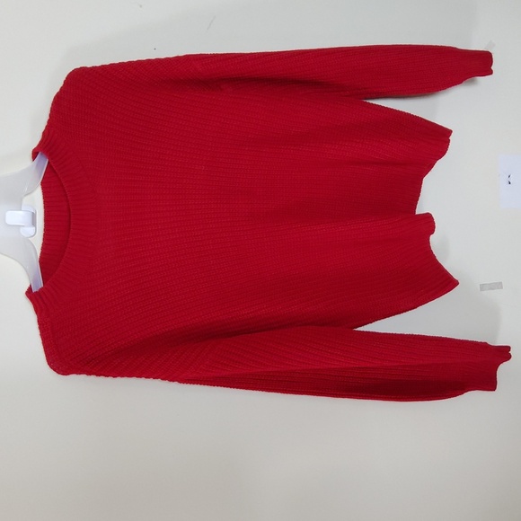 Almost Famous Red V-Neck Sweater Size XL - Picture 5 of 8